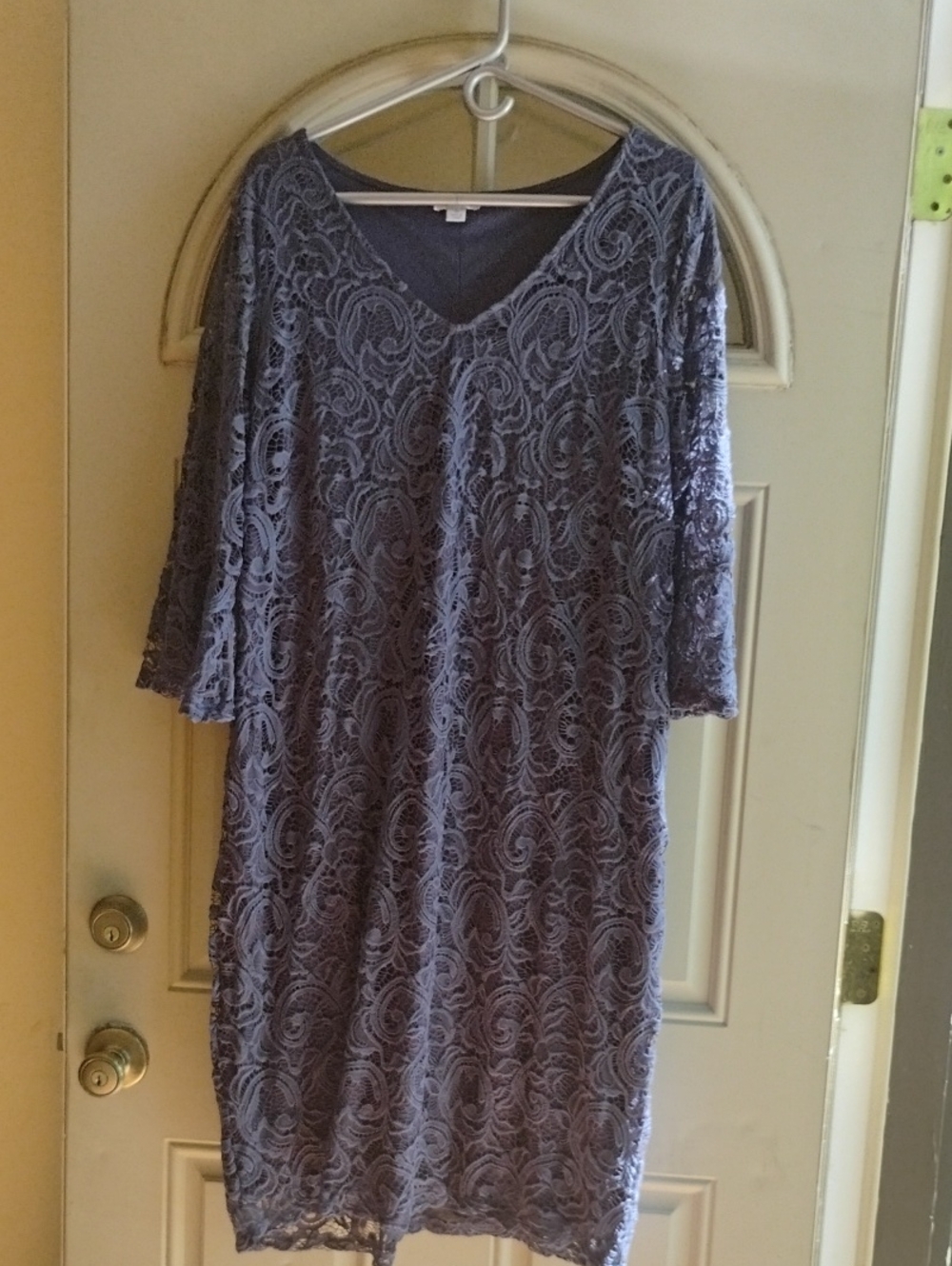 Olivia Matthews Lace Midi Dress in Charcoal